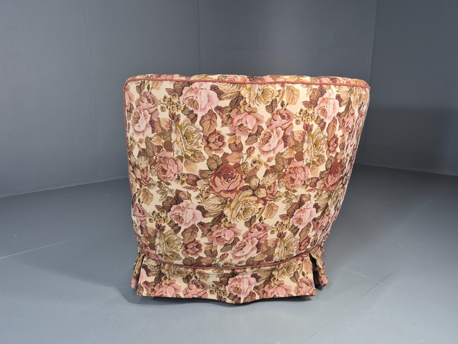 2 Seater Banana Sofa Vintage Danish Art Deco Floral Upholstery  EB11522 V2SS13