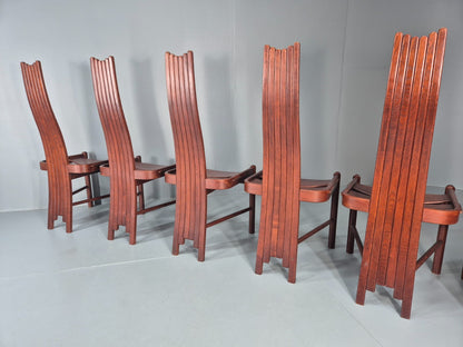 6 1980s Post Modern design Dining Chairs Allmilmo Retro Brutalist EB11000 VDIN11