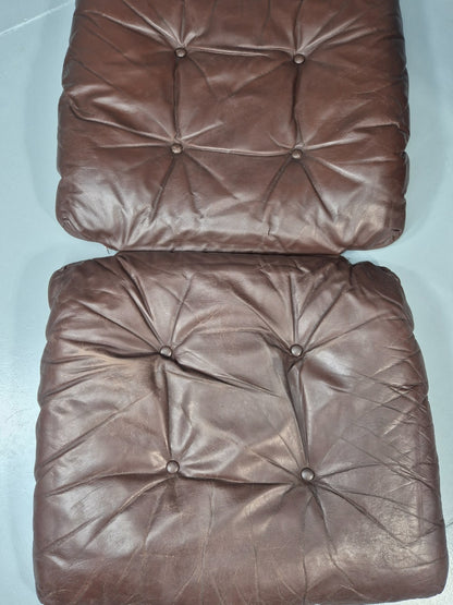 Vintage Skyline Lounge Chair Brown Leather 1970s Retro MCM Bentwood EB11326 MBEN15