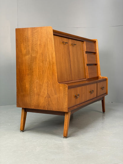 Vintage Walnut Sideboard Highboard 1960s Drawers By Wrighton EB10679 MWOO21