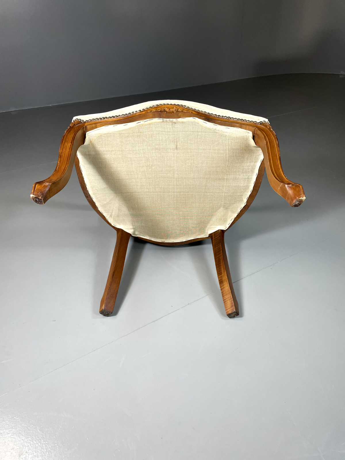 Vintage Danish Louis Style Fauteuil Chair, Embroidered Upholstery, EB5580 VCLO - UKDK FURNITURE