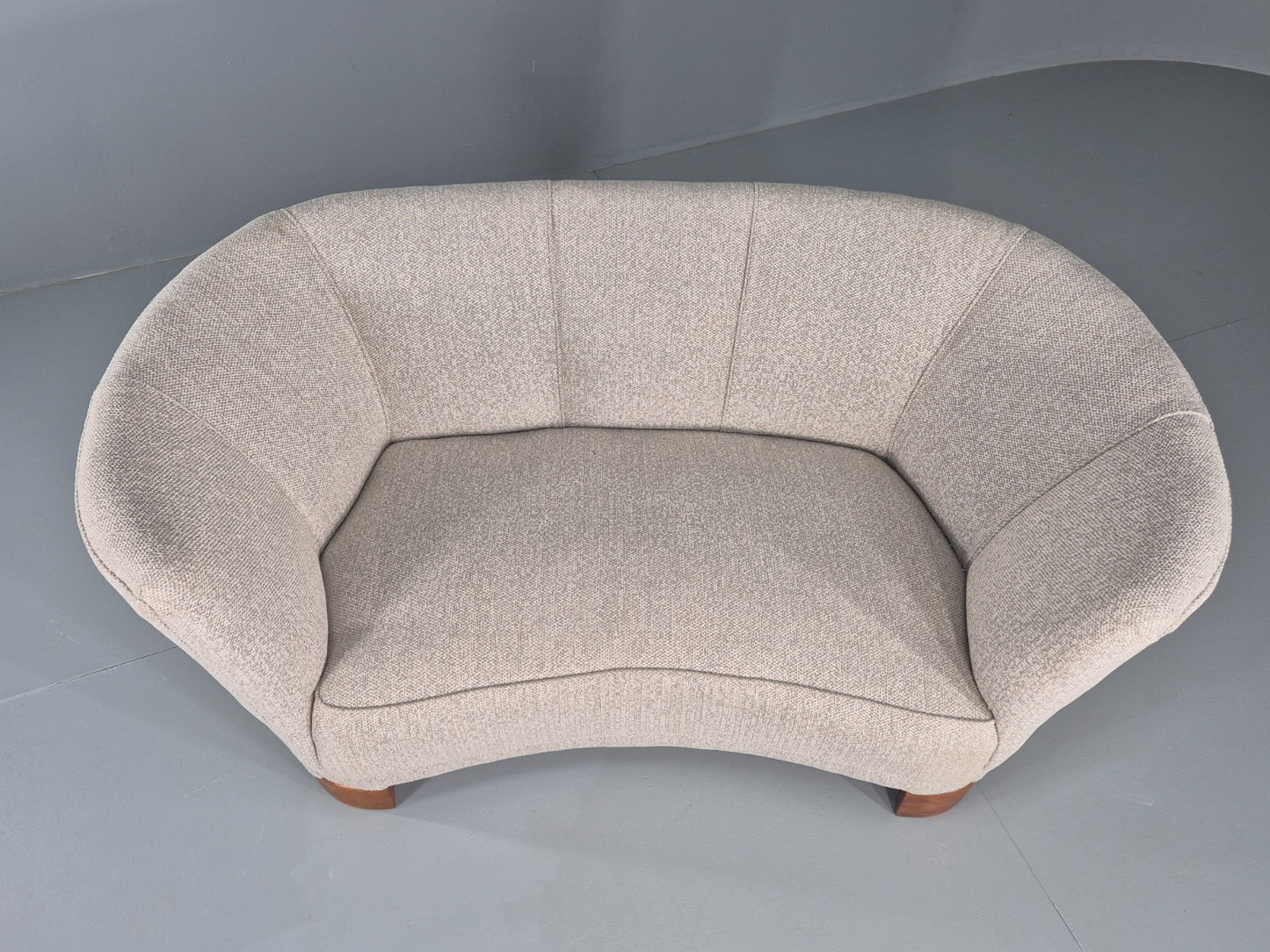 Vintage Art Deco Banana 2 Seat Sofa Danish New Upholstery 1930s EB11833 M2SS7