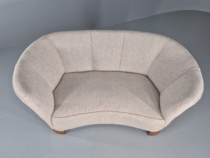 Vintage Art Deco Banana 2 Seat Sofa Danish New Upholstery 1930s EB11833 M2SS7