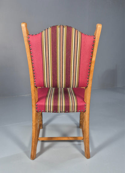 6 Vintage Kjaernulf Style Dining Chairs Oak Red Wool 1970s Retro EB9535 MDIN - UKDK FURNITURE