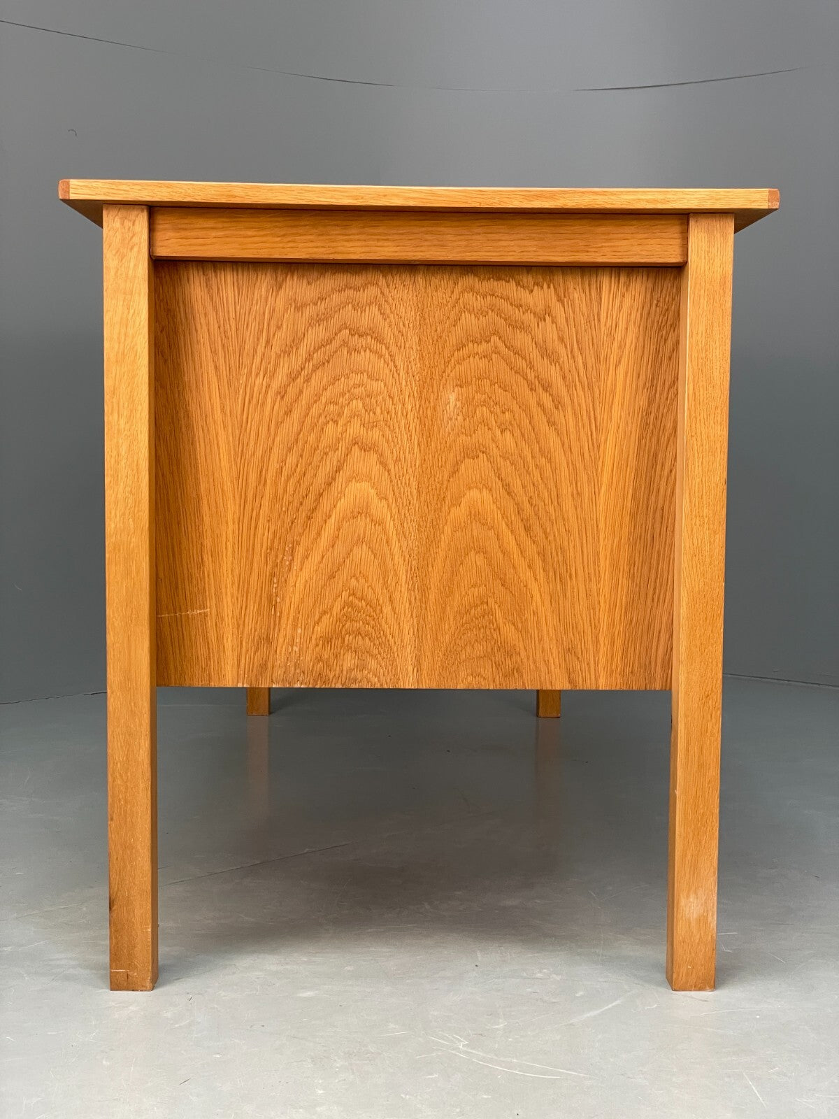 Vintage Danish Oak Desk Teak Handles With Drawers And Storage EB8722 MWOO - UKDK FURNITURE