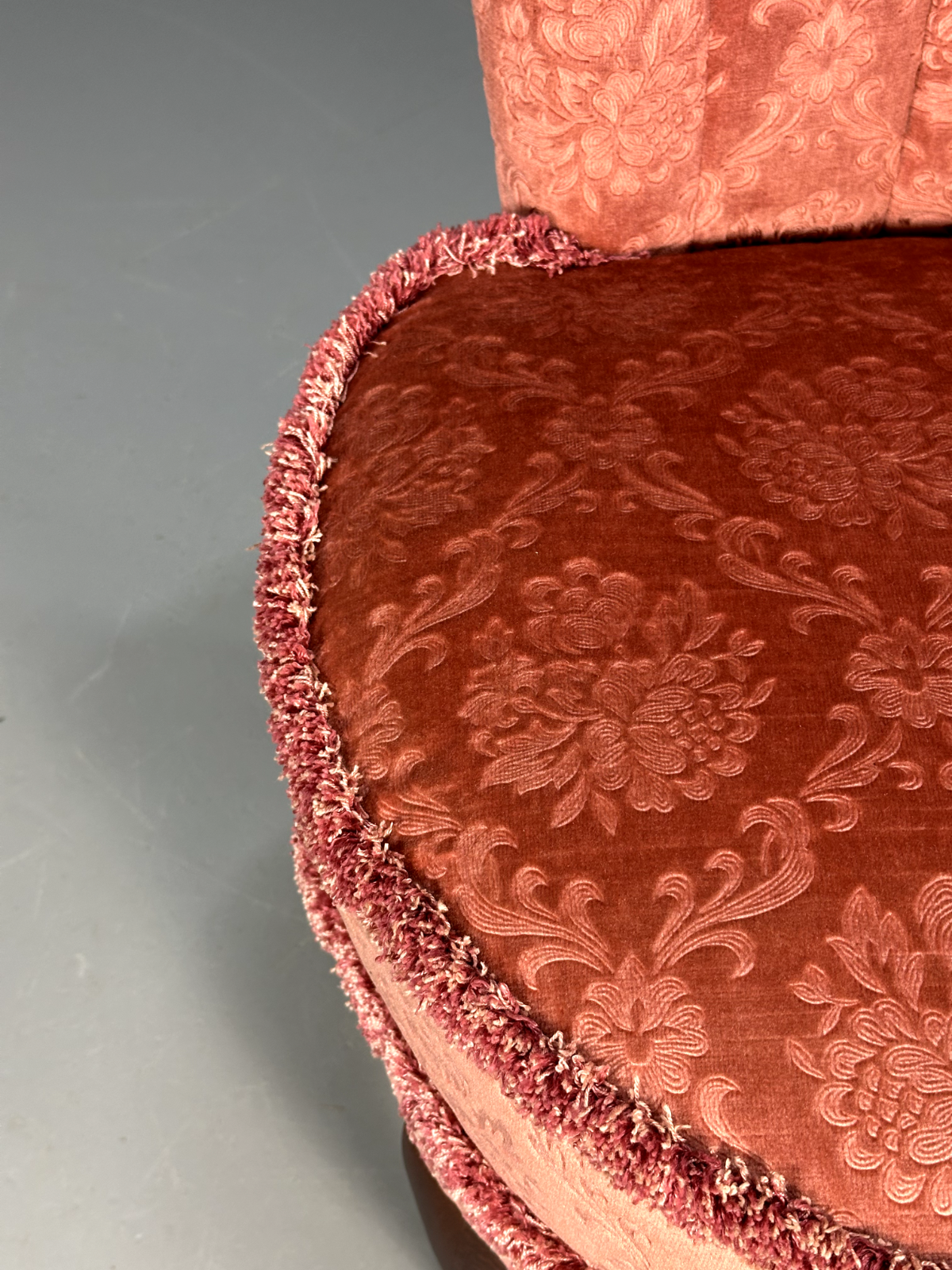 Vintage Cocktail Chair Deep Pink Velour Moquette 1960s Retro EB9166 VCLO - UKDK FURNITURE