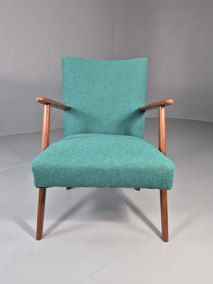 Vintage Mid Century Teak Lounge Chair New Upholstery Retro 1960s EB11814 MNOR3