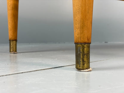 Vintage Walnut Coffee Table - Carved 1960s Magazine Rack Brass EB10874 MWOO11