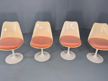 4 Tulip Based Swivel Chairs 1970s Retro Original Seat Pads EB11843 MDIN2