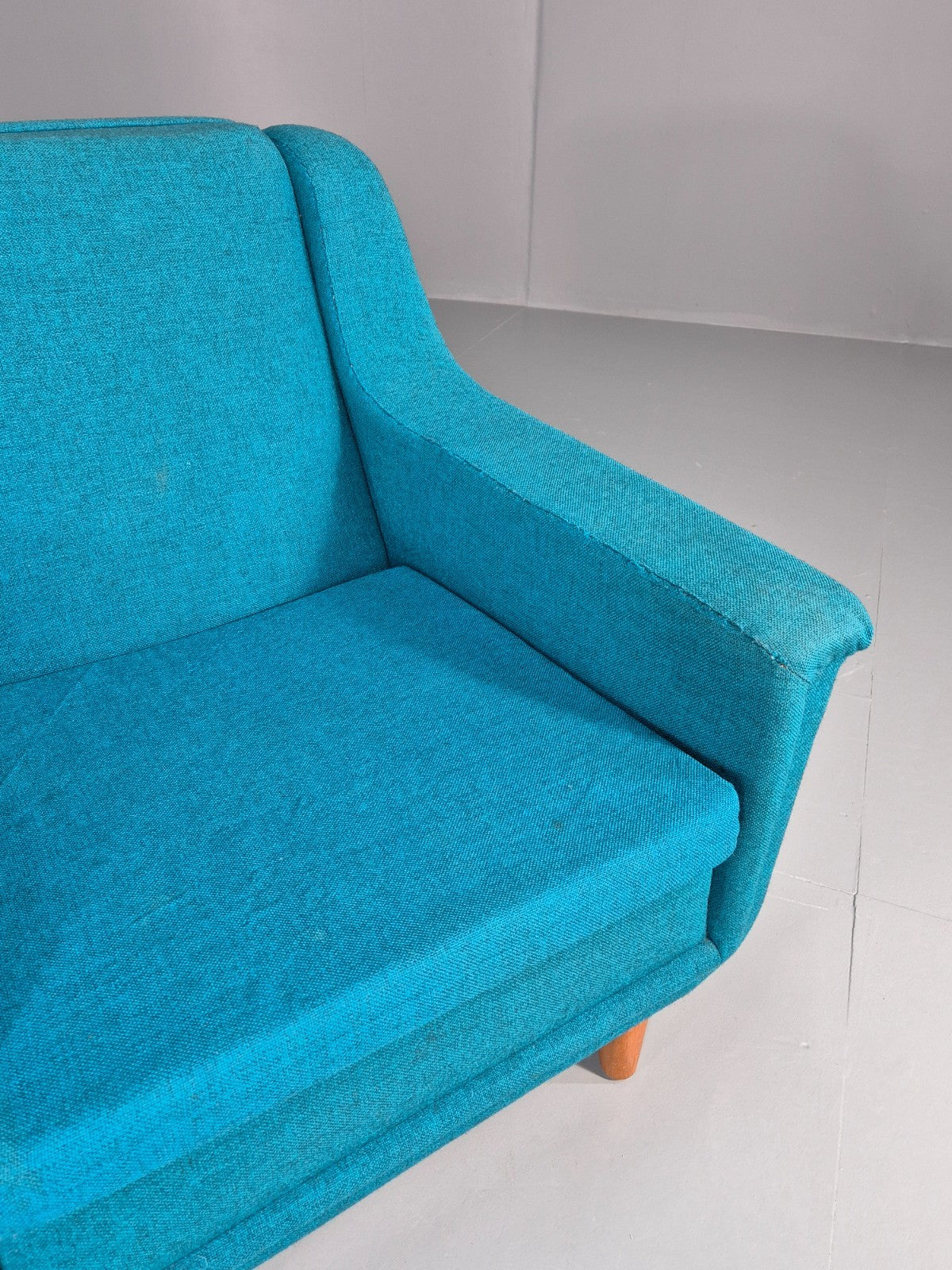 Vintage Swedish Lounge Chair 1960s Retro Dux Mid Century Blue Wool  EB11104 MNOR8