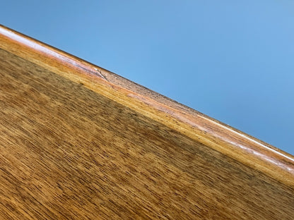 Vintage Walnut Coffee Table - Carved 1960s Magazine Rack Brass EB10874 MWOO10