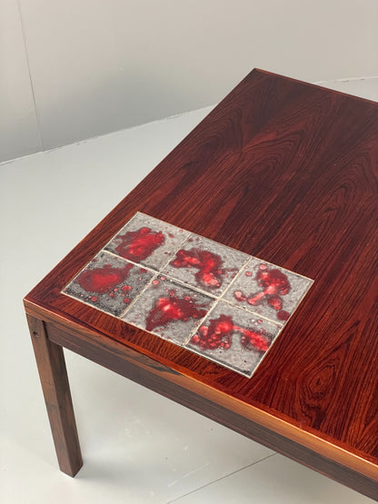 Vintage Square Coffee Table - Tile topped 1960s Danish Mid Century EB10872 MWOO4