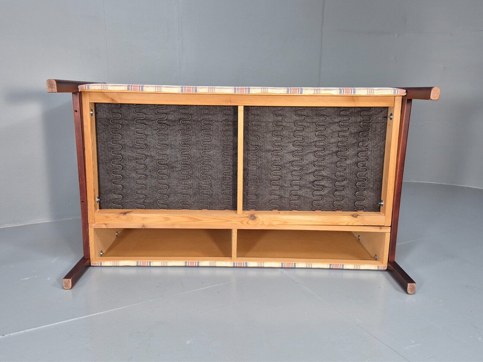 Vintage Danish 2 Seat Sofa Tartan Cotton Wood Frame Stouby 1980s MCM EB8598 M2SS - UKDK FURNITURE