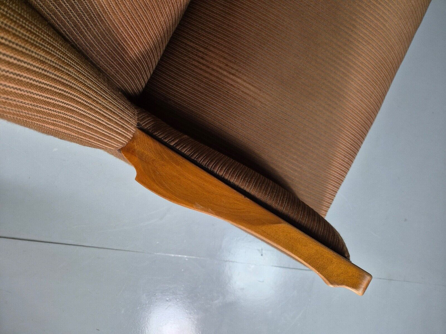Vintage Danish 3 Seat Sofa Brown Wool High Back 1950s Retro MCM EB7504 M3SS - UKDK FURNITURE