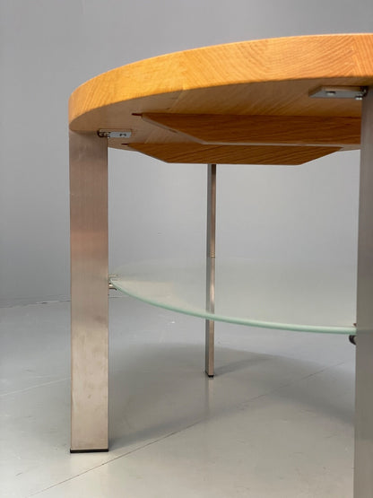 Danish Oval Coffee Table Oak Steel Designed By Ebbe Gehl Naver EB9509 MWOO - UKDK FURNITURE