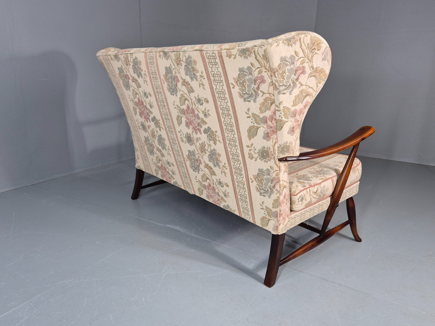 Vintage Ercol 2 Seater Sofa 1960s Floral Cotton Retro MCM EB11706 M2SS11