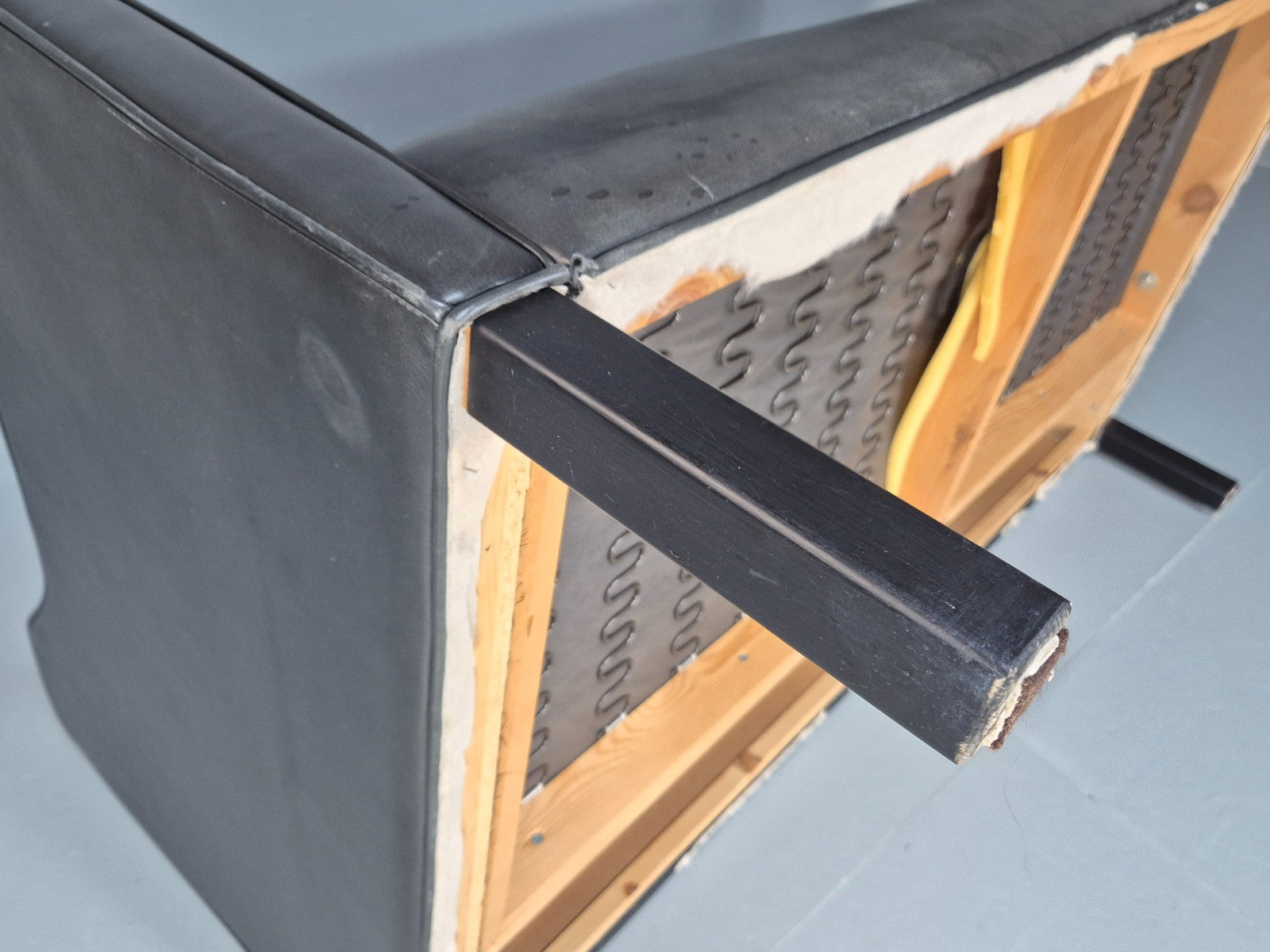 Vintage Stouby Eva Two Seater Sofa Black Leather Mogensen 1980 EB10111 M2SS9