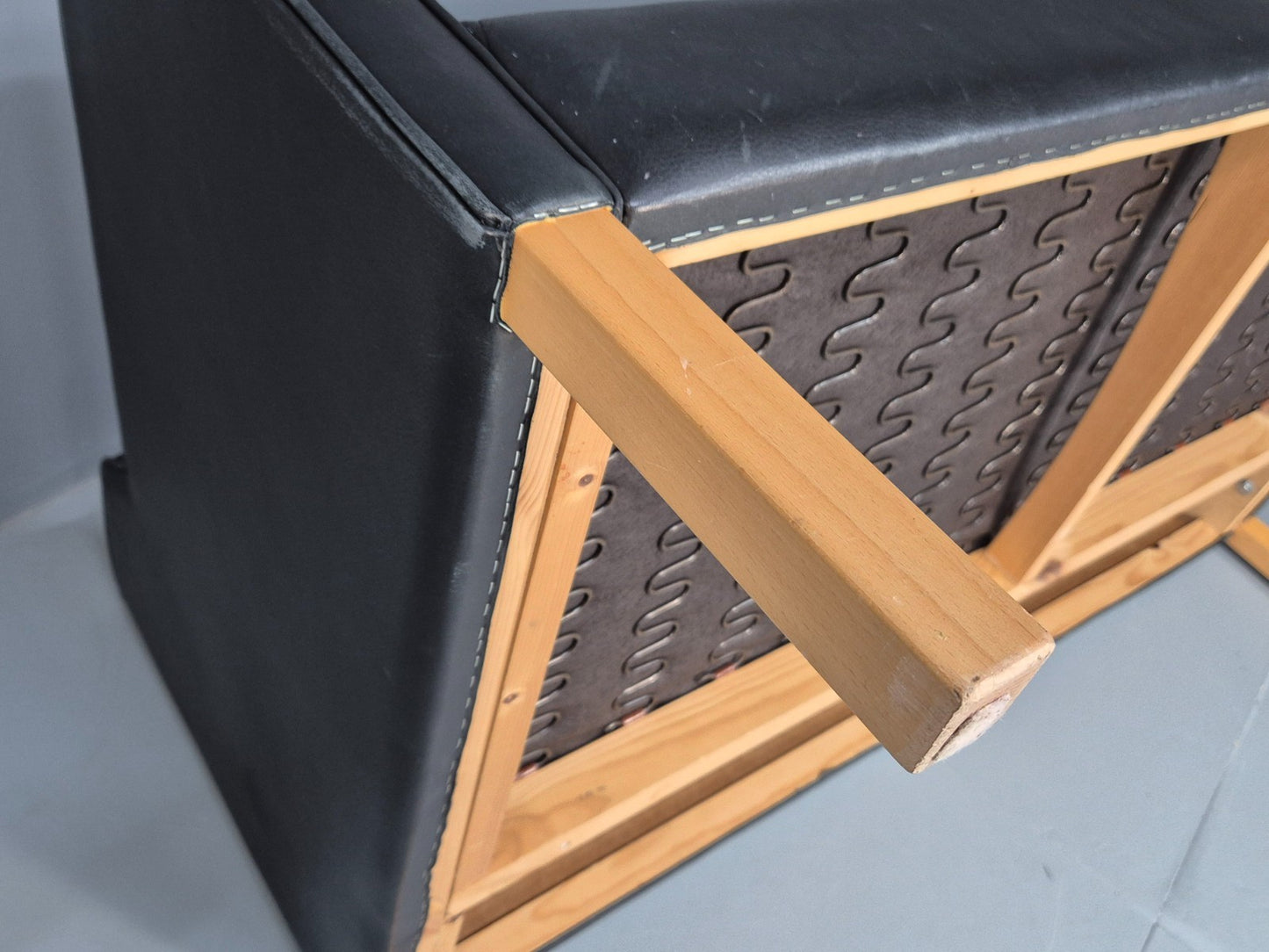 Mid Century Stouby Eva Two Seater Sofa Vintage Danish Black Leather EB10108 M2SS10