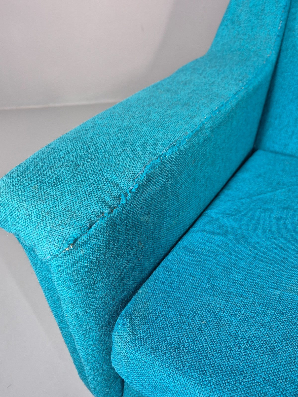 Vintage Swedish Lounge Chair 1960s Retro Dux Mid Century Blue Wool  EB11104 MNOR6
