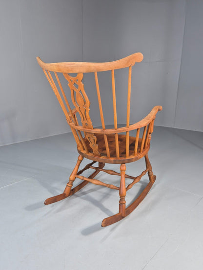 Vintage Rocking Chair Danish Windsor in Beech 1930s EB10760 VWOO9