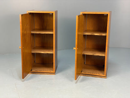 Pair Of Vintage Oak And Melamine Rotating Bedside Units EB8671 MWOO - UKDK FURNITURE