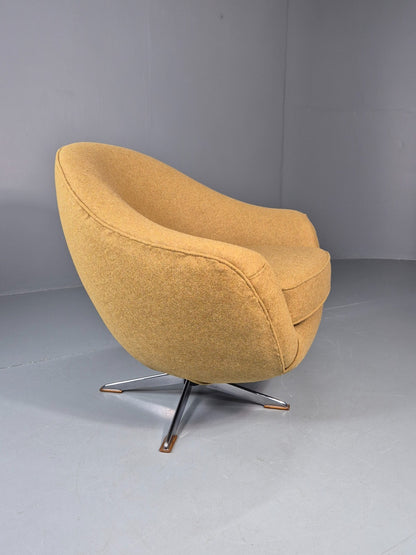 Retro Bucket Chair 1960 Sweden New Upholstery Mid Century Vintage EB11262 MSWI3