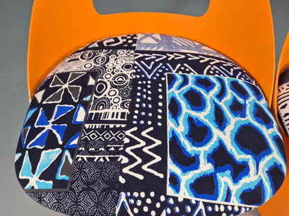 2 Vintage Retro Curved Plywood Chairs Orange 1970s Holdaway Style EB10929 MNOR15