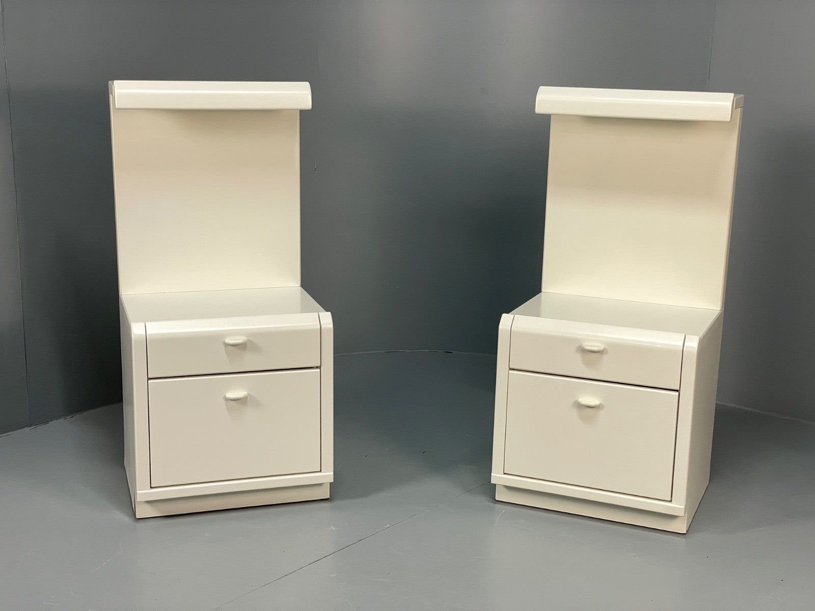 Vintage White Bedside Cabinets Pair By Hulsta Germany Retro 1980s EB11045 MWOO1