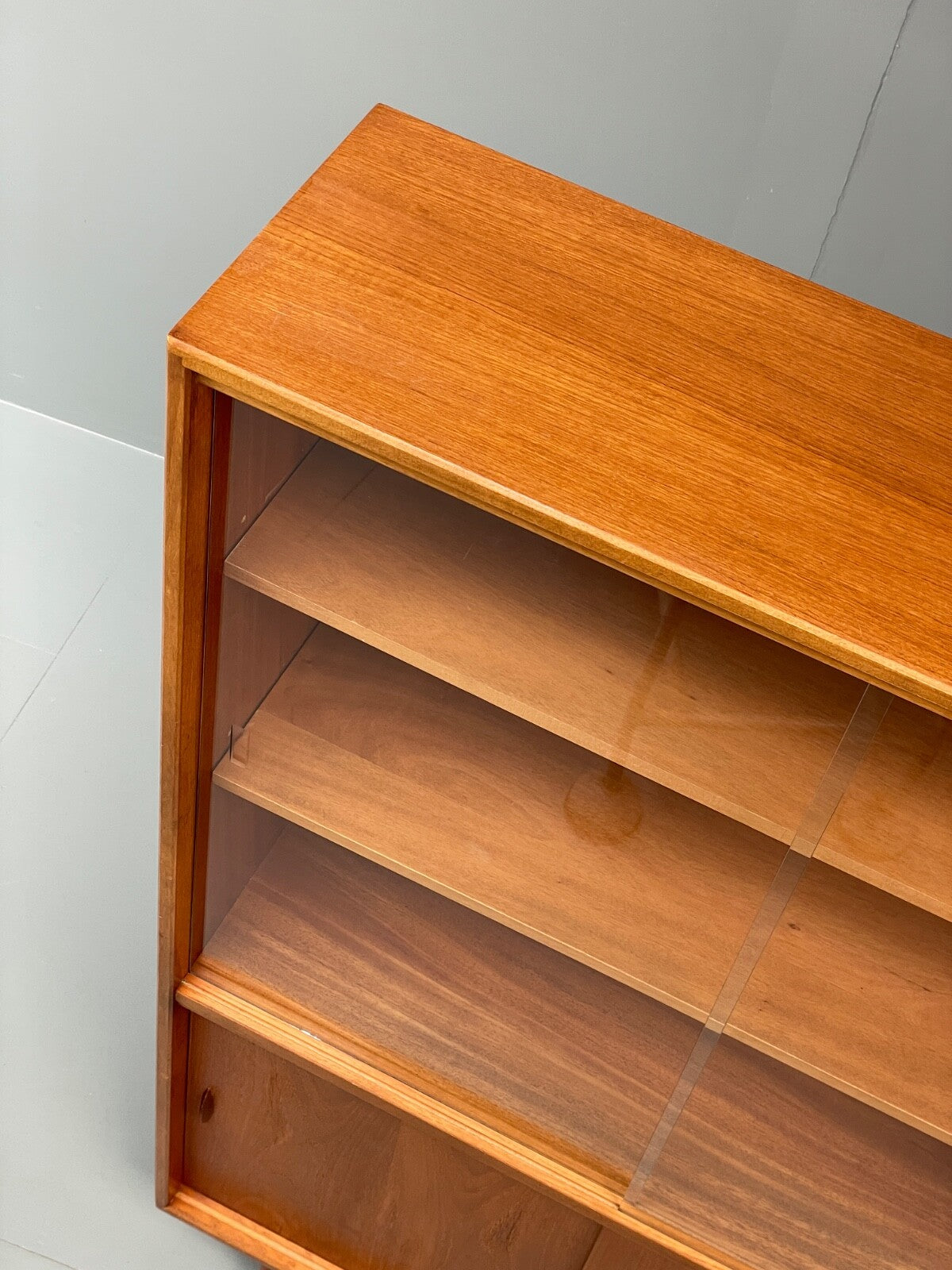 Vintage Teak Bookcase Retro 1960s Glazed Unit By Gibbs Furniture EB9776 MWOO - UKDK FURNITURE