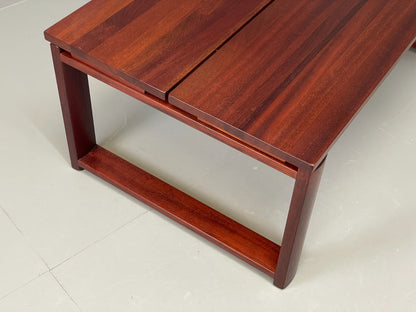 Vintage Rectangular Coffee Table Mahogany 1980s Solid Floating Top  EB11180 MWOO11