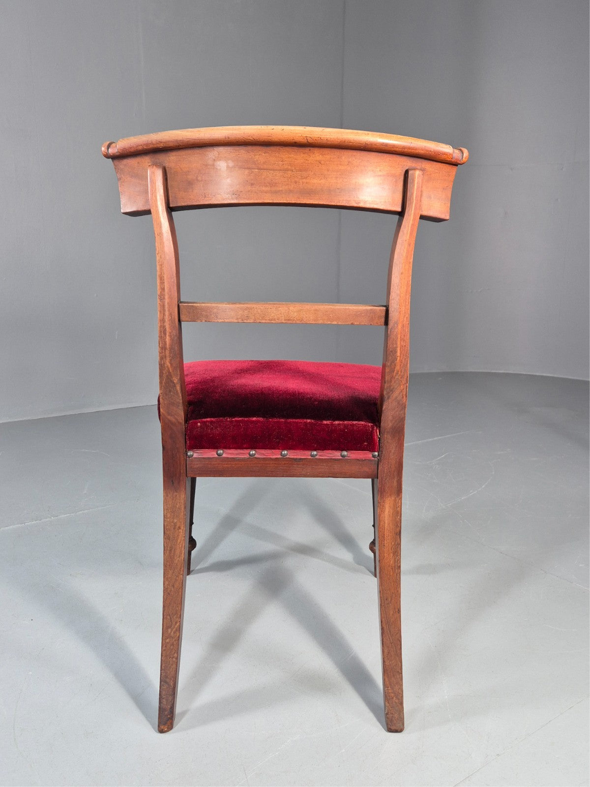Antique William IV Mahogany Dining Chair Red Velvet Upholstery 1830 EB11224 VDIN8