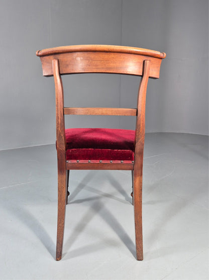 Antique William IV Mahogany Dining Chair Red Velvet Upholstery 1830 EB11224 VDIN8