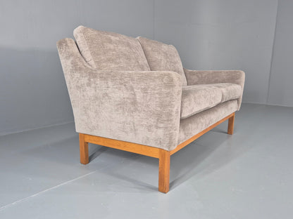 Vintage Mid Century 2 Seat Sofa New upholstery Oak base 1970s Retro EB11822 M2SS10