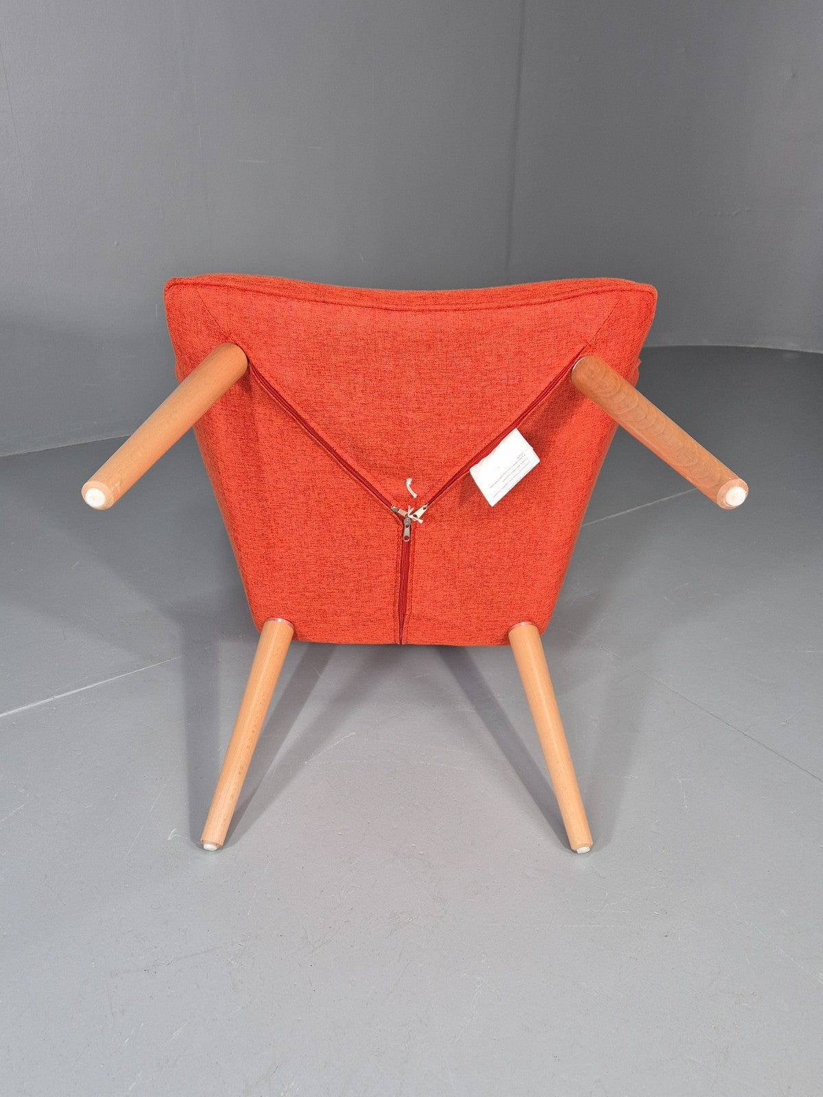 Mid Century Modern Style Lounge Chair Orange Chenille Modern EB11481 MNOR8
