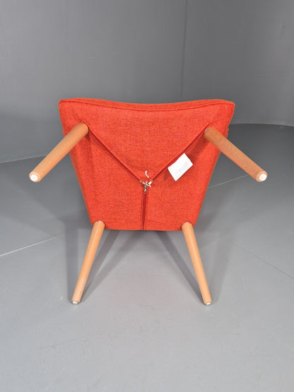 Mid Century Modern Style Lounge Chair Orange Chenille Modern EB11481 MNOR8
