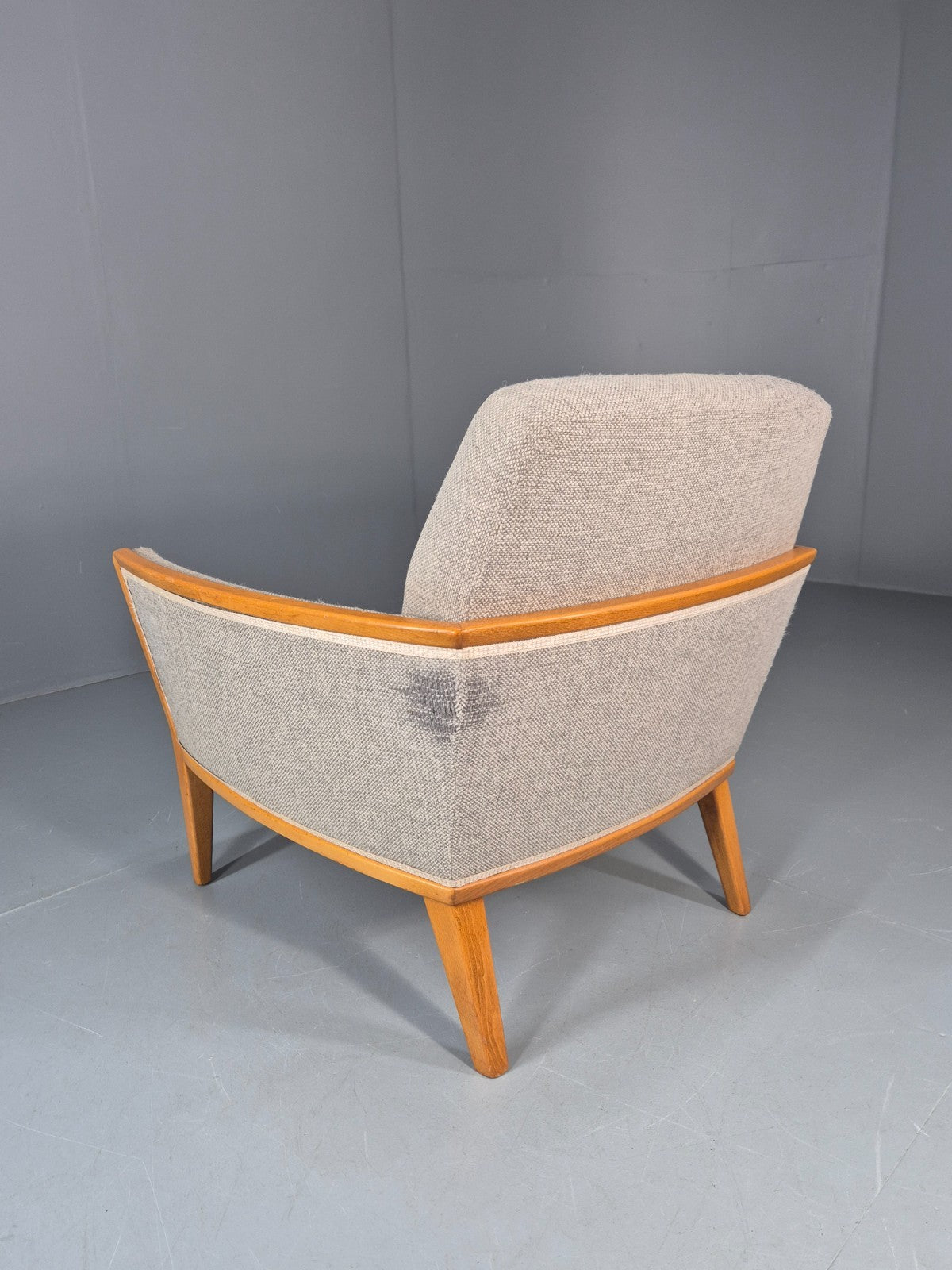 Vintage MIdcentury Lounge Chair 1950s Sweden Retro Grey Wool Beech EB11095 MNOR12