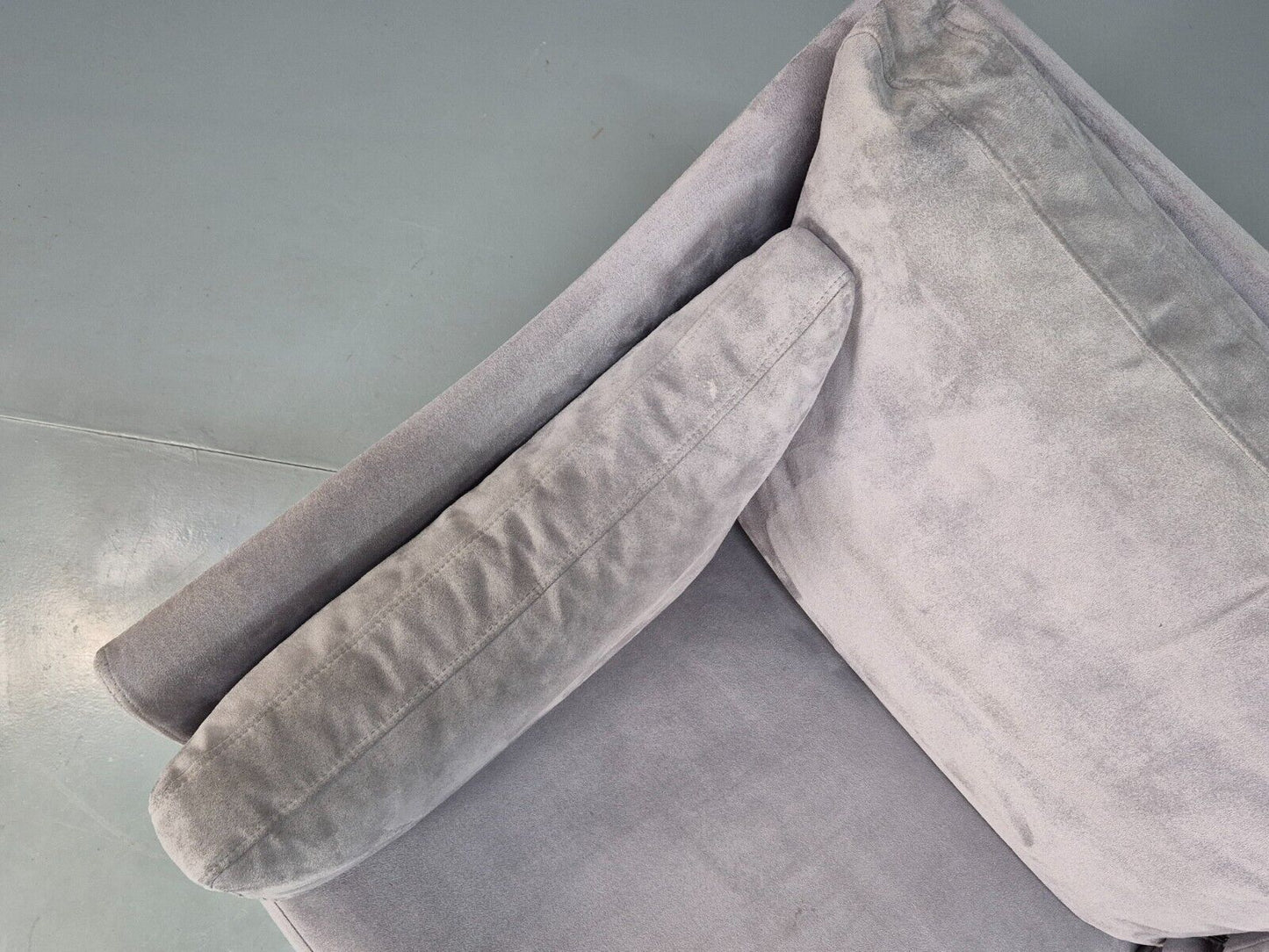 Vintage Danish 2 Seat Sofa Lilac Faux Suede 1980s Retro MCM EB3236 M2SS - UKDK FURNITURE