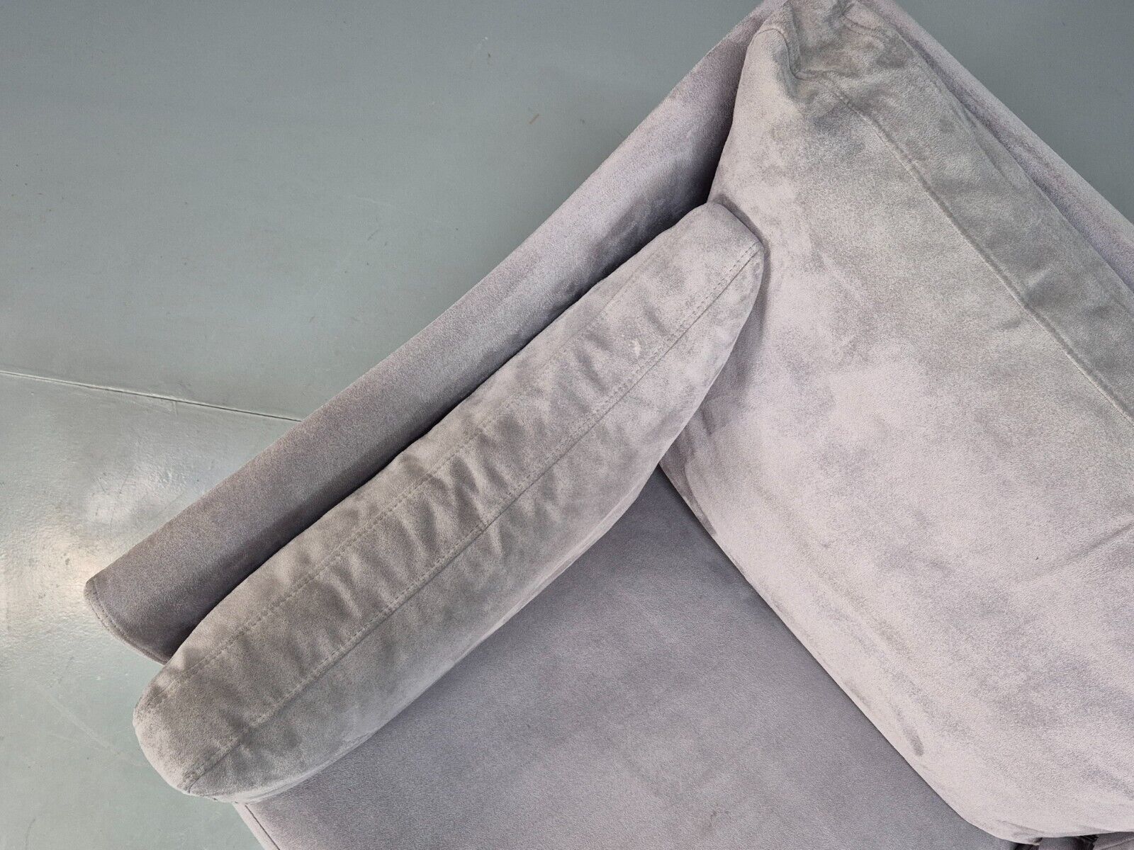 Vintage Danish 2 Seat Sofa Lilac Faux Suede 1980s Retro MCM EB3236 M2SS - UKDK FURNITURE