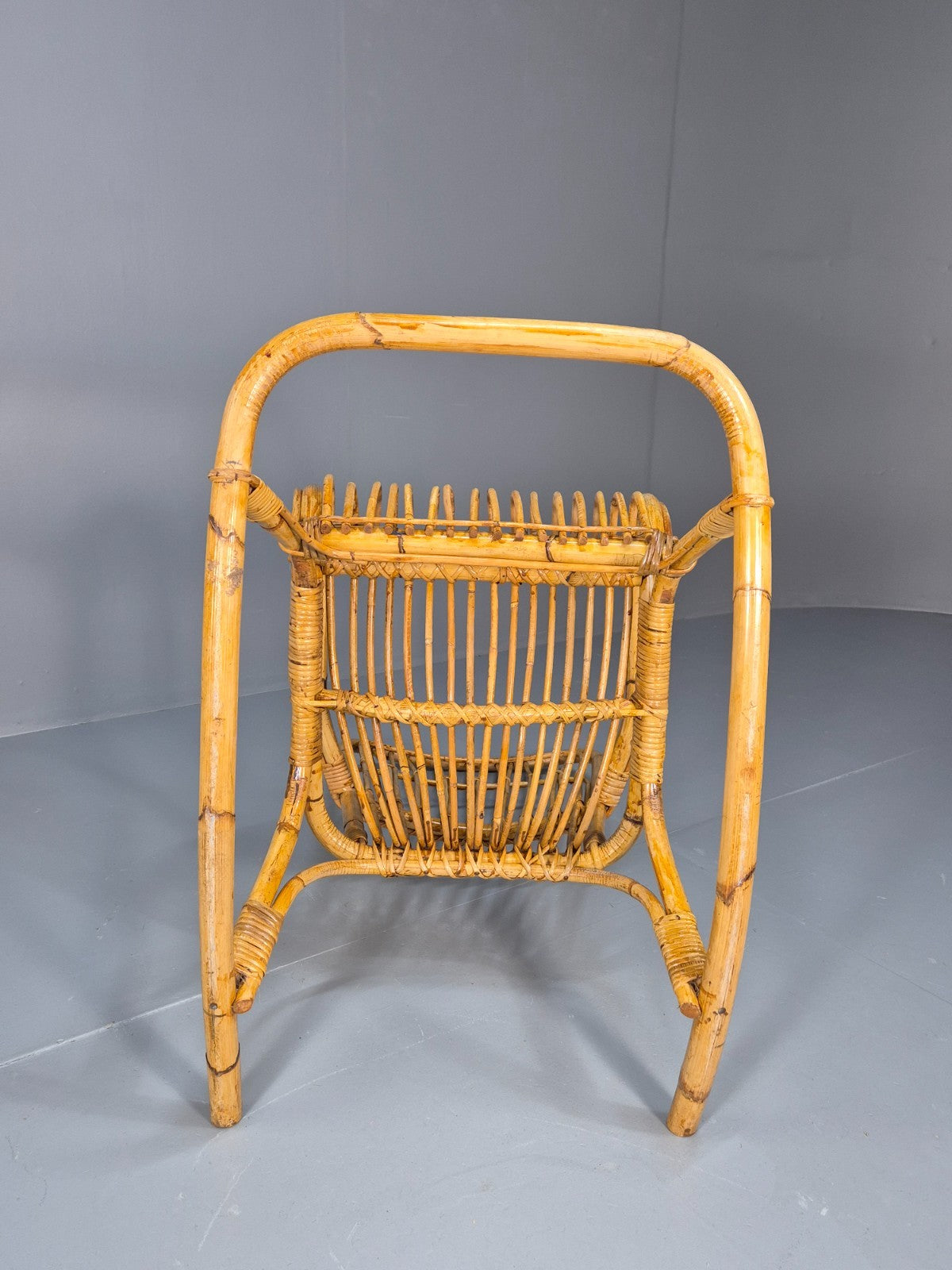 Vintage Franco Albini Style Cane Rattan Rocking Chair 1970s Retro EB9702 VBER - UKDK FURNITURE