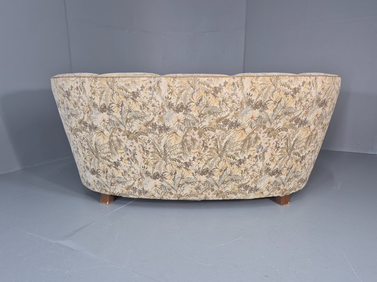 Vintage Banana Sofa 1930s Danish Art Deco Floral Cotton Retro EB10794 V2SS12