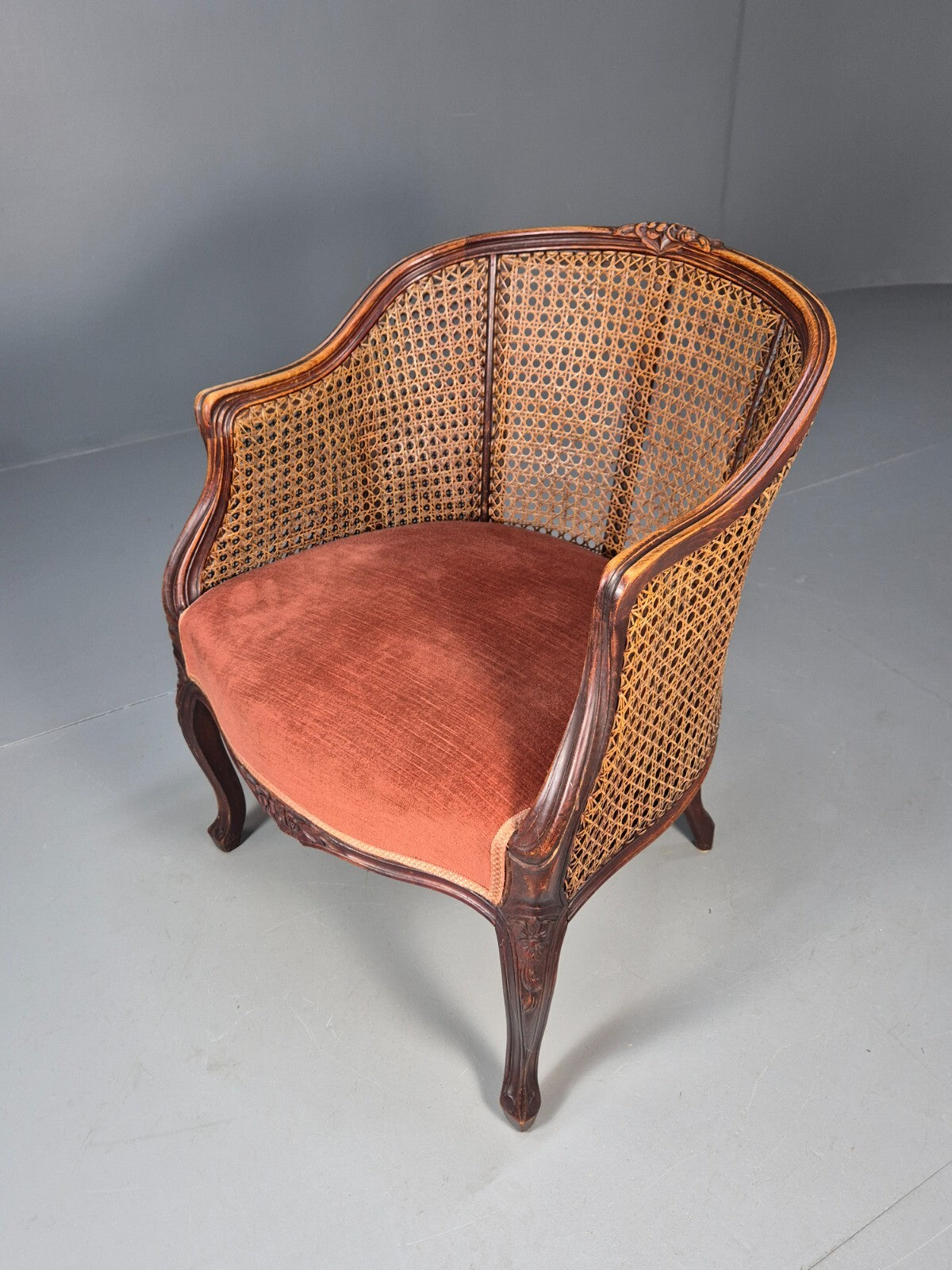 Vintage Danish Rococo Style Bergere Tub Chair 1950s Retro EB9611 VBER - UKDK FURNITURE
