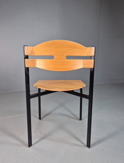 8 Stacking Chairs Danish Plywood and Metal Vintage Retro EB7277 MSTA9