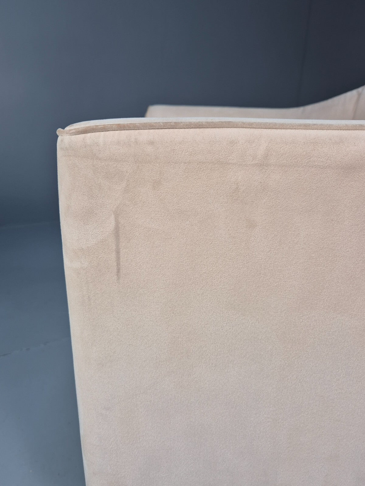 Mordern Danish Cream Faux Suede Tub Chair Beech Legs EB9308 MNOR - UKDK FURNITURE