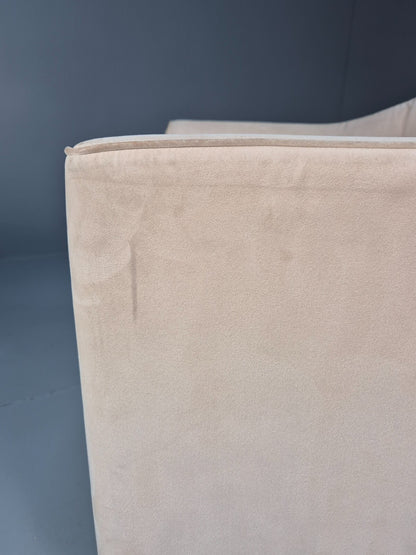 Mordern Danish Cream Faux Suede Tub Chair Beech Legs EB9308 MNOR - UKDK FURNITURE