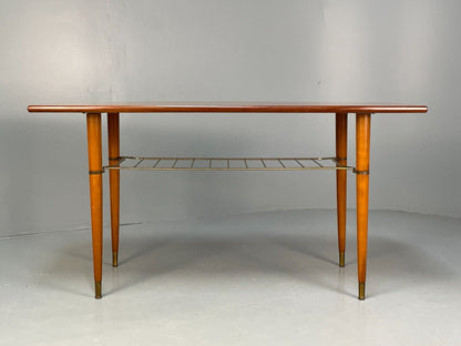 Midcentury Swedish Teak & Beech Coffee Table With Magazine Rack EB8683 MWOO - UKDK FURNITURE