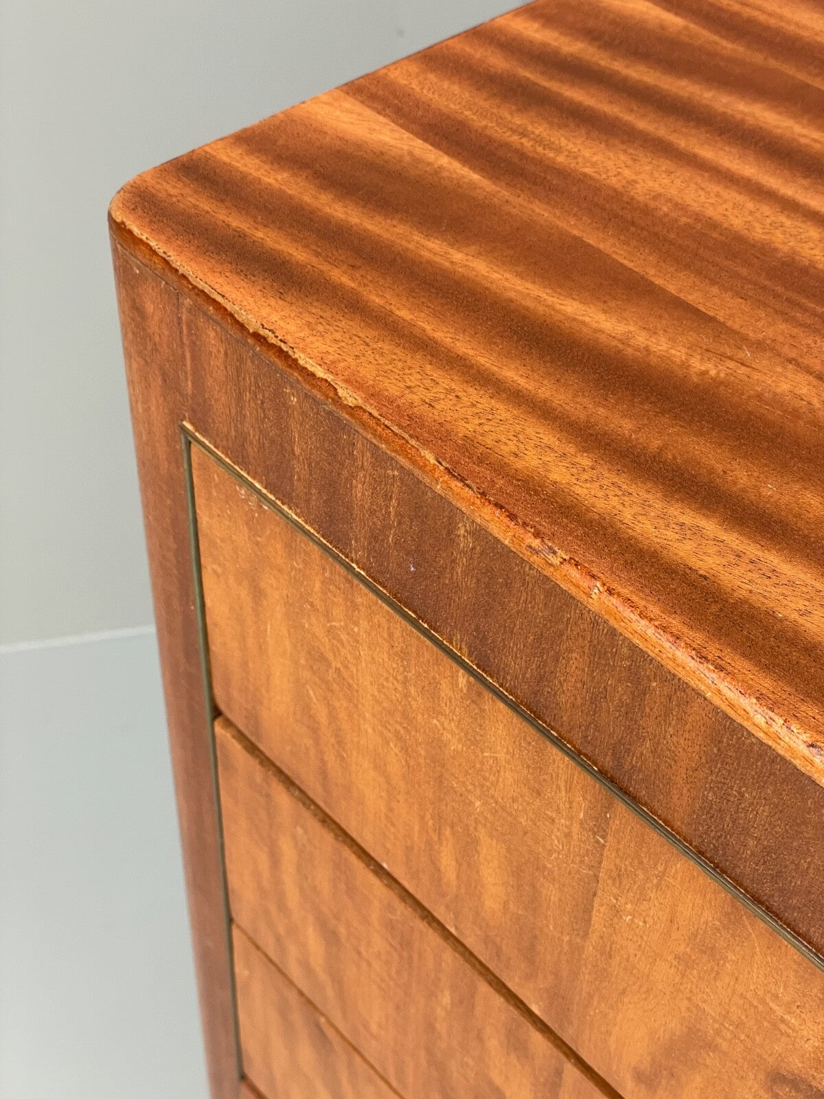 Vintage 1950s Chest Of Drawers Jewelery Display Brass Mahogany EB9761 MWOO - UKDK FURNITURE
