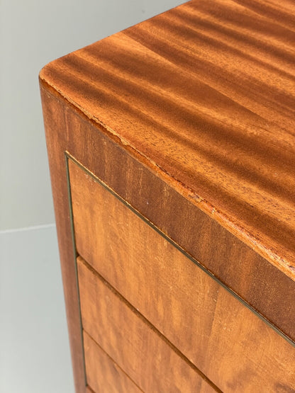 Vintage 1950s Chest Of Drawers Jewelery Display Brass Mahogany EB9761 MWOO - UKDK FURNITURE
