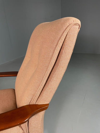 Vintage Lounge Chair Beech Frame Pink Parker Knoll Retro MCM EB6977 MNOR12