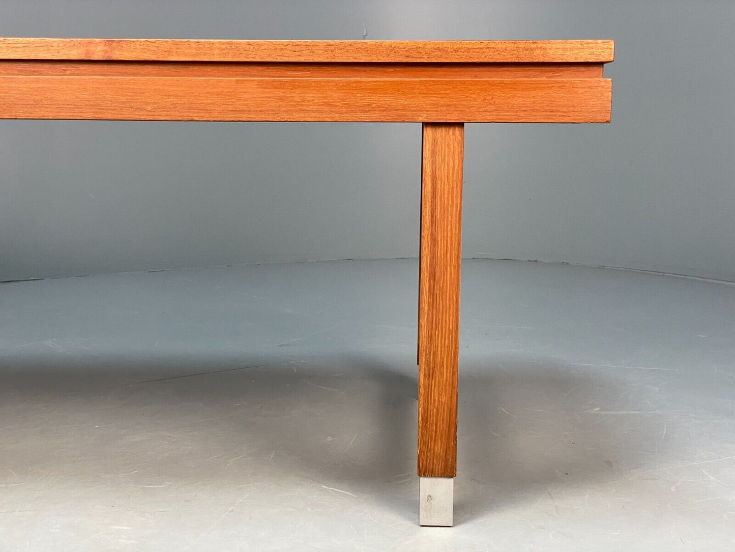 Midcentury Danish Teak Rectangular Coffee Table With Metal Feet EB8672 MWOO - UKDK FURNITURE