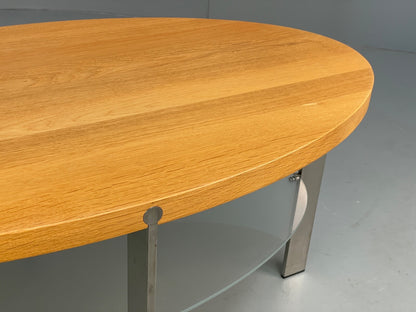 Danish Oval Coffee Table Oak Steel Designed By Ebbe Gehl Naver EB9509 MWOO - UKDK FURNITURE